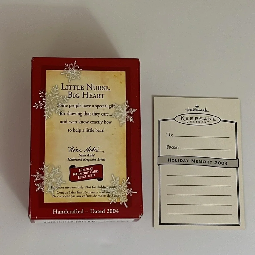 Hallmark Keepsake Ornament 2004 Little Nurse Big‎ Heart Nina Aube Box & Card